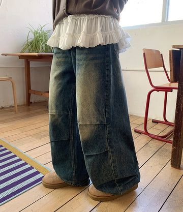 Herondi Adjust Washing Parachute Denim Pants